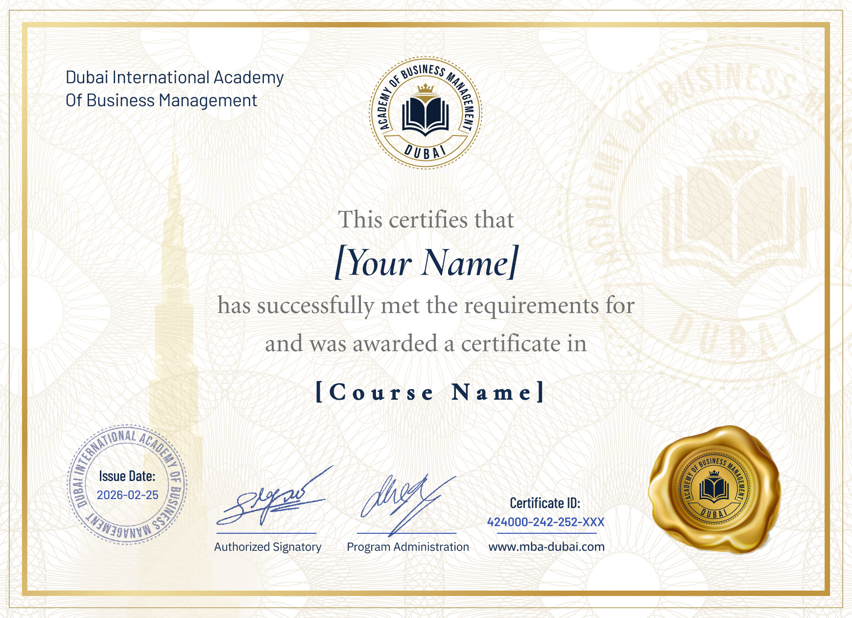 Certificate Sample